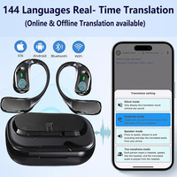 TOP Écouteurs Traducteurs Instantanés 144 Langues Accent Standard, Casque Sans Fil Bluetooth pour Affaires, Voyage et Apprentissage