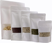 Sac réutilisable en papier kraft personnalisé à fermeture éclair zip-lock pochette debout cerneaux de noix de fenêtre sac d'emballage alimentaire en plastique pour bonbons épices