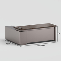 Bureau de direction modulaire en MDF en forme de L, haut de gamme, moderne, avec tiroir à dossiers, pour patron, directeur général, bureau à domicile
