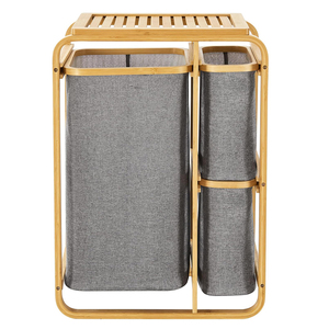 Phòng tắm tiết kiệm không gian tre giặt cản trở lưu trữ SORTER bẩn quần áo tổ chức lớn bằng gỗ giặt giỏ kệ - Product Image 3