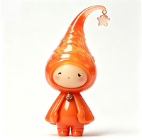 Figurine d'art transparente orange personnalisée en PVC et ABS, statue de dessin animé, fabrication chinoise OEM, figurine personnalisée pour la vente en gros de produits de marque
