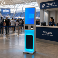 Terminal de commande intelligent en libre-service WUXIN 24h/24, 27 pouces, avec casier interactif pour les comptoirs de billetterie de cinéma