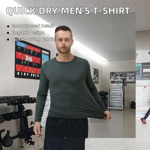 T-shirts formels tricotés pour hommes, fabriqués professionnellement, prix raisonnable, couleur unie, manches longues, sur mesure, à faible MOQ - Product Image 2