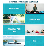 Tapis de yoga flottant gonflable pour sports aquatiques, gymnastique et tumbling, avec technologie Drop Stitch, pour la pratique du yoga aquatique et de la remise en forme aquatique.