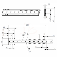 Plaque de base fixe pour machine CNC 600*110*18mm, plaque inférieure de table de travail pour axe rotatif et contre-pointe, kit de gravure sur bois DIY