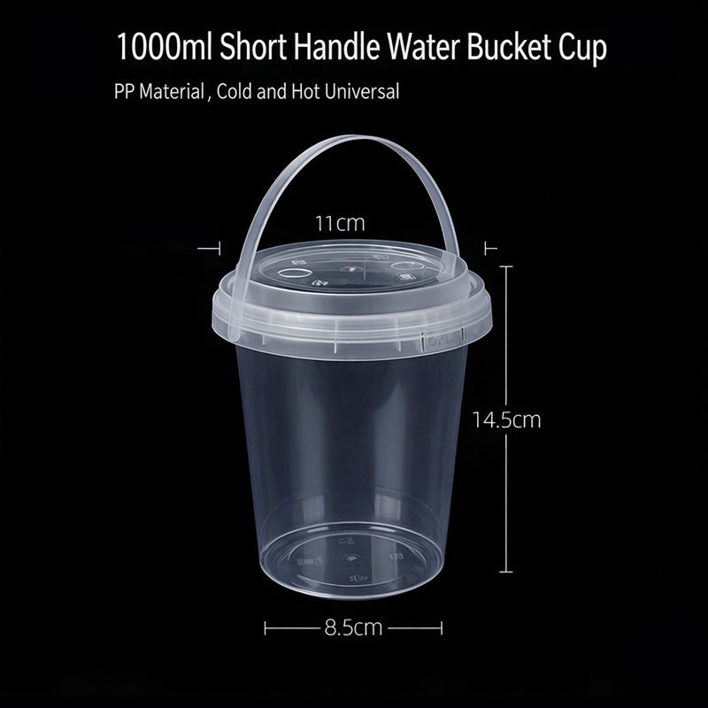1000ml clear cup and lid