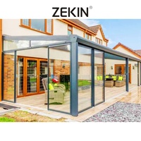 Zekin aluminium métal cadre hiver jardin Triangle pont arrière-cour Casa Sun Room verre hangar maison extérieur serre véranda