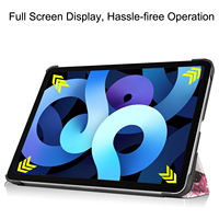 En stock, housse de tablette en cuir PU pliable en trois parties, coque rigide pour iPad Air 4, étui de tablette intelligent avec support pour stylet