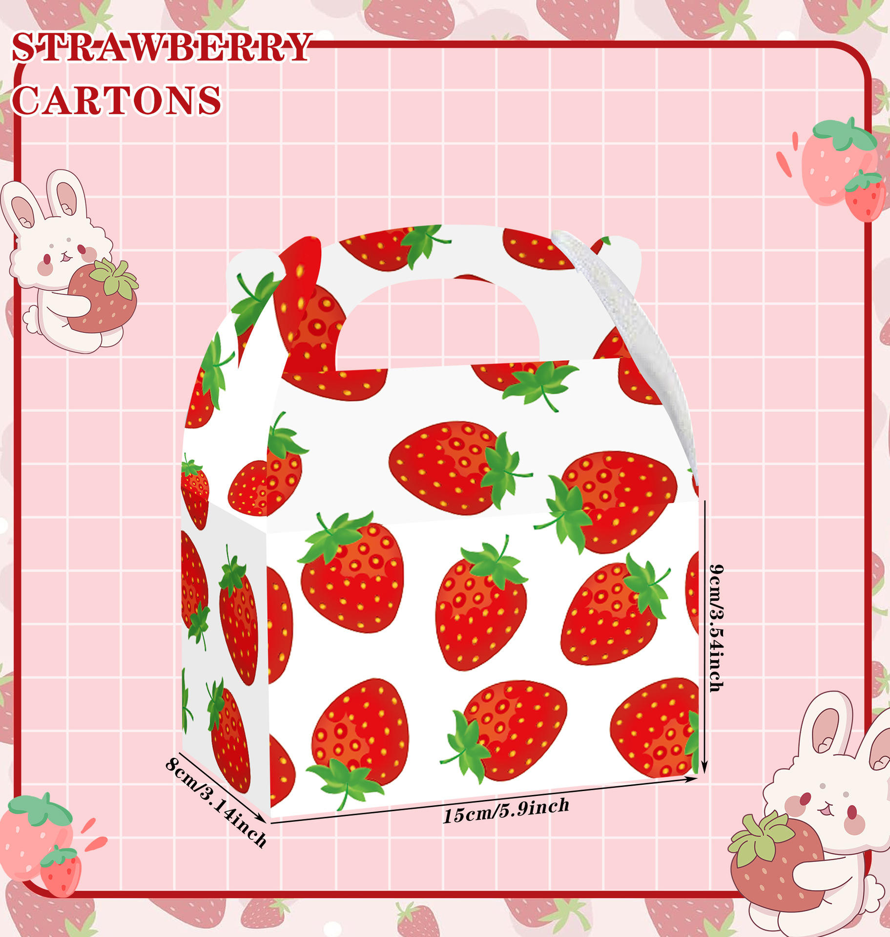 red          Strawberry paper box
