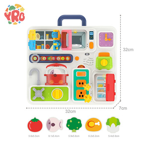 Yrb bébé vente chaude jouet éducatif <span class=keywords><strong>cuisine</strong></span> apprentissage occupé conseil jouet activité conseil <span class=keywords><strong>cuisine</strong></span> jeu avec musique légère - Product Image 2