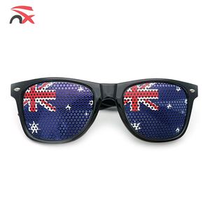 कस्टम लोगो स्टिकर खेल आयोजनों के लिए पिनहोल चश्मा सुरक्षा राष्ट्रीय ध्वज धूप का चश्मा - Product Image 4