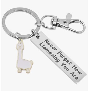 Llavero de alpaca inspirador Nunca olvides cómo Llamazing You are Llaveros Anillos Llavero de acero inoxidable Llavero de llama motivacional - Product Image 6