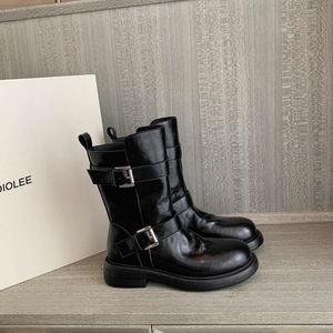 Wholesale High-quality Women's Platform for <b>Boots</b> Autumn New Short <b>Boots</b> Straight <b>Boots</b> Knight <b>Boots</b> Customized Belt Buckle - Product Image 1