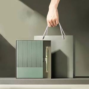 Custom Luxury Pu Soft Leather Skin Feel Office Convenience A5 <b>Notebook</b> <b>Set</b> Journal With Pen for Business - Product Image 6