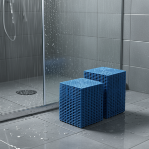 Baldosas de PVC entrelazadas azules de 12 x 12 pulgadas, 55 piezas, antideslizantes, para empalmar en áreas húmedas de baños. - Product Image 2