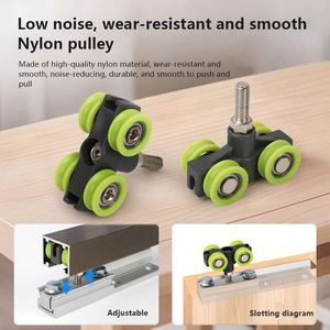 RHETECH Modern 3/7 Inch Zinc Alloy Push <b>Door</b> Hardware <b>Kits</b> <b>Sliding</b> System Furniture Accessories Folding <b>Door</b> Design for Bathroom - Product Image 4