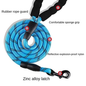 Correa reflectante multicolor para perro, mango cómodo con Material de nailon y decoración de cinta, suministros para mascotas almacenados por <span class=keywords><strong>Amazon</strong></span> - Product Image 3