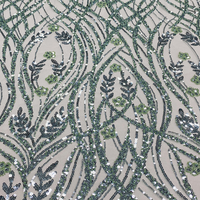 Tissu en polyester 100 % tissé, écologique, à motifs de perles, de sequins et de dentelle brodée, nouveauté en gros, provenance directe usine