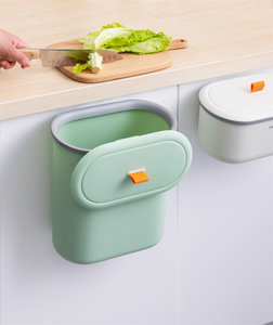 Pinmoo 7.5L capacity cabinet hanging plastic waste bin big and small kitchen hanging trash can with lid