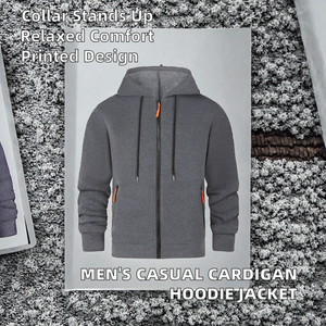 Chaqueta Cárdigan Informal para Hombre, Primavera-Otoño, Tejido Lavado, Poliéster/Algodón, Corte Holgado, Cuello Alto, Diseño Estampado - Product Image 2