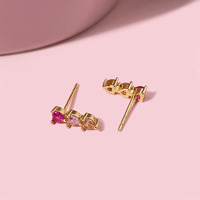 Anting-anting hati kecil mini lucu imut berlapis emas tren mode baru untuk wanita