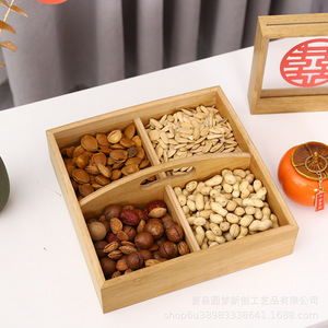 Caja de madera sencilla para dulces, frutos secos, aperitivos y frutas deshidratadas, plato de frutas, caja de almacenamiento, caja de madera para té y caja de regalo. - Product Image 3