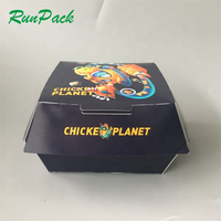 Caja de cartón de silicona de 6 pulgadas para pared, caja de papel de comida rápida de 2 hamburguesas grandes, venta al por mayor, mac jumbo