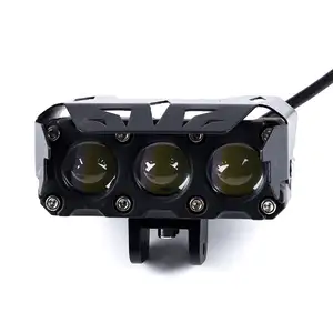 Motorcycle LED Headlight Universal 3LED Lamp Dual Color Auxiliary Light Bike Head Light Motorcycle Accessories Foglight Led Moto