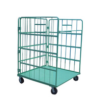 Carrito Logístico Plegable de Metal con Recubrimiento en Polvo, de 4 Ruedas, Fácil de Montar, Personalizable, Resistente, Portátil, con Capacidad para 350 kg