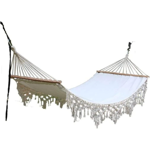 <span class=keywords><strong>Hamac</strong></span> en coton pour une personne, <span class=keywords><strong>barre</strong></span> d'épandage en bois de hêtre avec glands, capacité de 300lb - Product Image 1