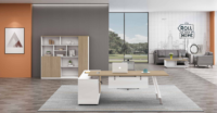 Usine directe Simple moderne en forme de L directeur bureau mobilier de bureau exécutif papeterie en bois massif ensemble de bureau de direction