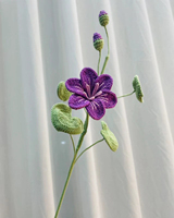 Vente en gros de bouquets tricotés en laine tissée artisanale créatifs simulant des décorations florales à l'huile, cadeaux