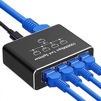 Répartiteur RJ45 Gigabit transfrontalier 1 entrée 2 sorties et 1 entrée 4 sorties, Modèle 04140, Fabriqué en Chine