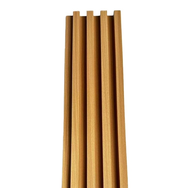 Wooden Grain PVC WPC Wall Panels Fluted for Indoor Easy to Install Decoration Material
