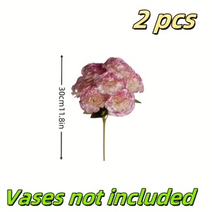 14 Élégantes Œillets Artificiels avec des Accents Violets - Envoyez des Bénédictions et de la Santé, Bouquets Artificiels Réalistes en Plastique - Product Image 6