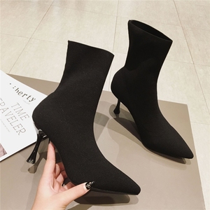 Botas vaqueras <span class=keywords><strong>para</strong></span> dama Botine Femme materiale elastico punta a punta Designer Stiletto scarpe tacco alto <span class=keywords><strong>stivaletti</strong></span> per le donne - Product Image 2