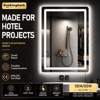 Miroir intelligent LED sans cadre rectangulaire sur mesure avec commande tactile IP65 pour salle de bain et appartement – Fourniture de projets