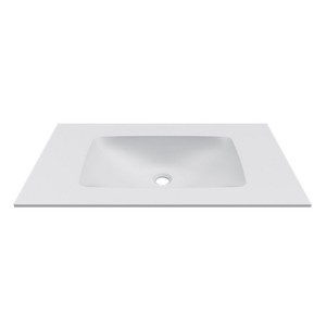 Kamalu KK-8050BEL moderno opaco ovale lavabo 80.5 cm bianco opaco pietra Keratek lavabo - Product Image 1
