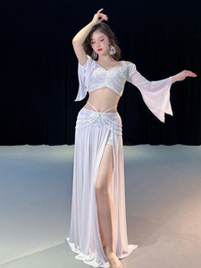Costume da Danza del Ventre Originale per Donna, Design di Nicchia, con Paillettes e Rete Primaverile, Completo da Allenamento 5090, 100% Poliestere - Product Image 6