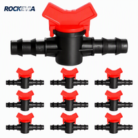 Mini-vanne en plastique avec capuchon rouge, interrupteur de commande, raccord de tuyau d'irrigation, diamètre 16 mm, marque Weisheng, pour ferme, jardin, pelouse, arrosage goutte à goutte
