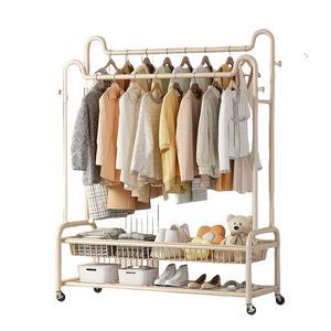 Venta caliente Dormitorio Perchero Piso Soporte de <span class=keywords><strong>metal</strong></span> Colgador de ropa Perchero de ropa portátil - Product Image 4