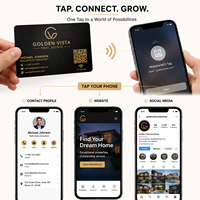 Carte de visite numérique intelligente NFC en métal argenté personnalisée en gros avec logo et emballage