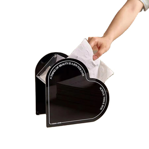 Transparent and colorful acrylic heart tissue box tissue holder napkin holder magnetic suction cover tissue storage box