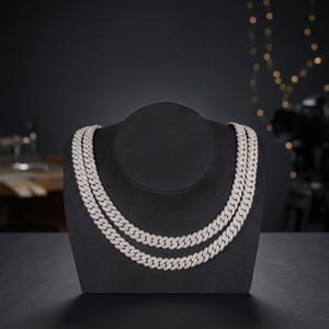 Custom VVS Moissanite Iced Link Chain Sterling Silver Gold/Platinum Plated Hip Hop Luxury <b>Statement</b> <b>Necklace</b> Third Anniversary - Product Image 2