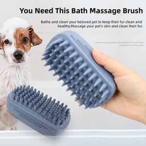 Yeni Tasarım Lüks Modern Yumuşak Kauçuk Stoklu Köpek ve Kedi Küçük Hayvan Evcil Hayvan Banyo Duş Fırçası - Product Image 3