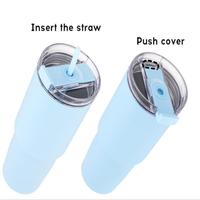 Vaso Térmico de Acero Inoxidable de 30oz con Aislamiento al Vacío, Tapa 2 en 1 con Popote, Compatible con Portavasos de Coche, Vasos Personalizados para Cerveza de Viaje
