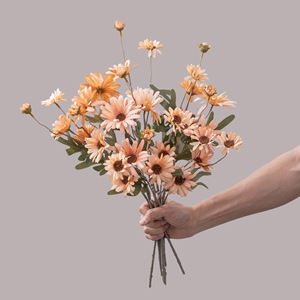 CallaFloral <b>Artificial</b> <b>Daisy</b> Bouquet In Woven Basket For Indoor Home Decor And Wedding Arrangement - Product Image 2