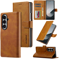 Casing Ponsel Samsung Z Fold 8 Ultra, Tempat Kartu, Penyangga, Dompet, Magnet, Flip Cover, Kulit Sintetis, Galaxy Z Fold 7 6 5 4 3