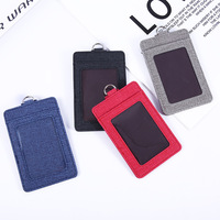 Porte-cartes en cuir PU Unai en gros – Porte-badge d'identification personnalisé avec logo, sans fermeture, pour employés/étudiants, usage scolaire