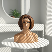 Pixie Cut Lace Front Perruques Cheveux Humains 13x4 Lace Front Perruques Cheveux Humains Court Bob Perruque Highlight Couleur Droite Lace Front pour les Femmes
